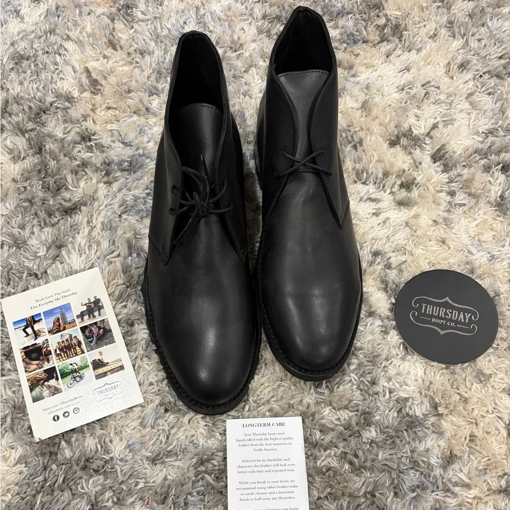 Thursday Boot Company Leather Black Chukka Boots Size 9 - Picture 2 of 7